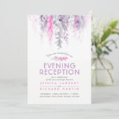 Invitation Vigne d'aquarelle violet rose soirée réception (Debout devant)