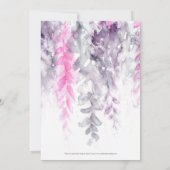 Invitation Vigne d'aquarelle violet rose soirée réception (Dos)