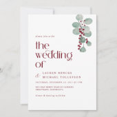 Invitation Vigne de Bourgogne simple Mariage d'hiver moderne (Devant)