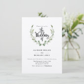 Invitation Vigne de verdure rustique | Kraft | Mariage aquare (Debout devant)