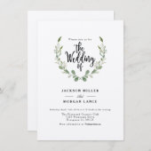 Invitation Vigne de verdure rustique | Kraft | Mariage aquare (Devant / Derrière)