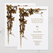 Invitation Vigne et cloches de mariage (Devant / Derrière)