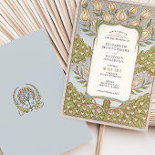 Invitation Vigne florale romantique Art Nouveau Mariage