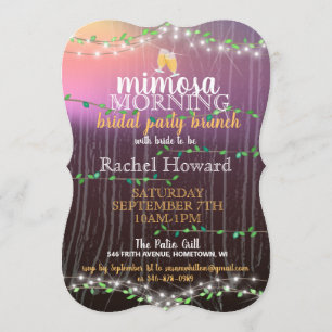 Invitation Vigne rustique et brunch nuptiale de lumières