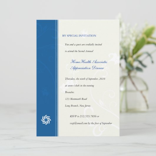 Invitation Vignes d'entreprise bleues (Debout devant)