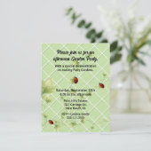 Invitation Vignes et coccinelles sur le thème du jardin (Debout devant)