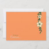 Invitation Vignes florales bleues et orangées -faire-part de (Dos)