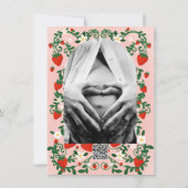 Invitation Vignes florales roses et rouges Baby shower aux fr (Dos)