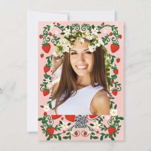 Invitation Vignes florales roses et rouges Fête des mariées a (Dos)