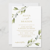 Invitation Vignes mariage Fairytale Verdure or Aquarelle (Devant)