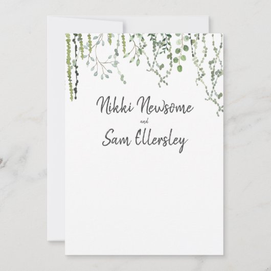 Invitation Vignes verdoyantes (Dos)