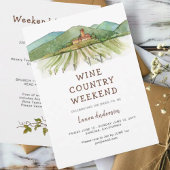 Invitation Vignoble Aquarelle week-end Bachelorte