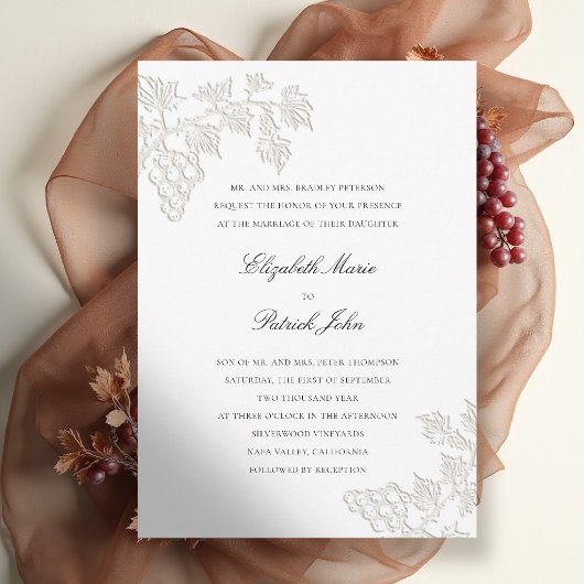 Invitation Vignoble d'automne Winery Moderne Classique Mariag