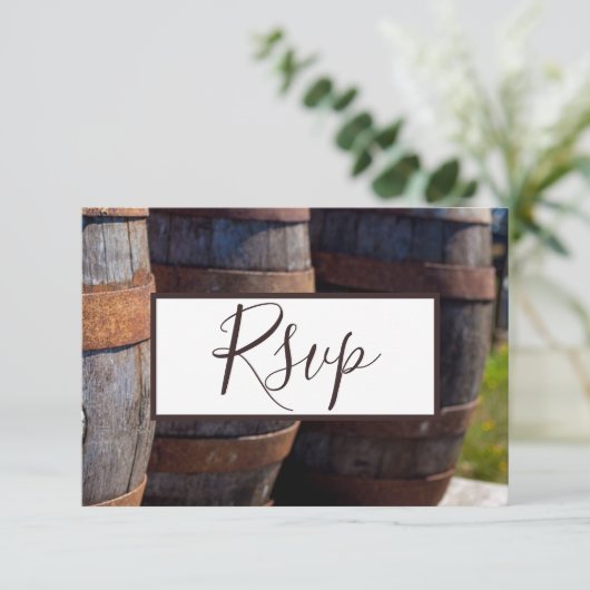 Invitation Vignoble de campagne et vin rustique Mariage en ba (Debout devant)