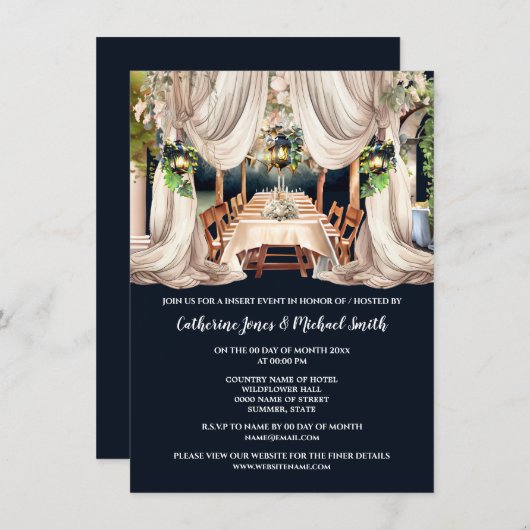 Invitation Vignoble ferme à vin al fresco salle à manger ride (Devant / Derrière)