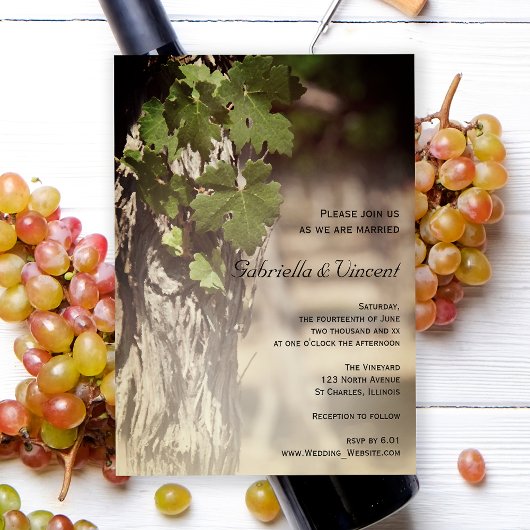 Invitation Vignoble Feuille Vignoble Mariage