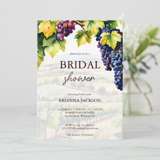 Invitation Vignoble jardin d'été douche de nage (Debout devant)