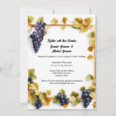 Invitation Vignoble mariage automne automne raisins vinerie é (Devant)