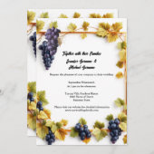 Invitation Vignoble mariage automne automne raisins vinerie é (Devant / Derrière)