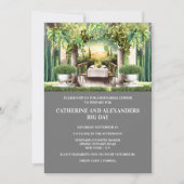 Invitation Vignoble nuit d'été dîner vigne lampes à cordes (Devant)