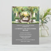 Invitation Vignoble nuit d'été dîner vigne lampes à cordes (Debout devant)