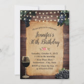 Invitation Vignoble Pays String Lights Vin Anniversaire (Devant)