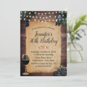 Invitation Vignoble Pays String Lights Vin Anniversaire (Debout devant)