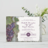 Invitation Vignoble rustique de vin de pays de Fête de la (Debout devant)