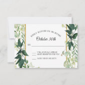 Invitation Vignoble rustique feuillage d'eucalyptus bois gris (Devant)