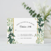 Invitation Vignoble rustique feuillage d'eucalyptus bois gris (Debout devant)