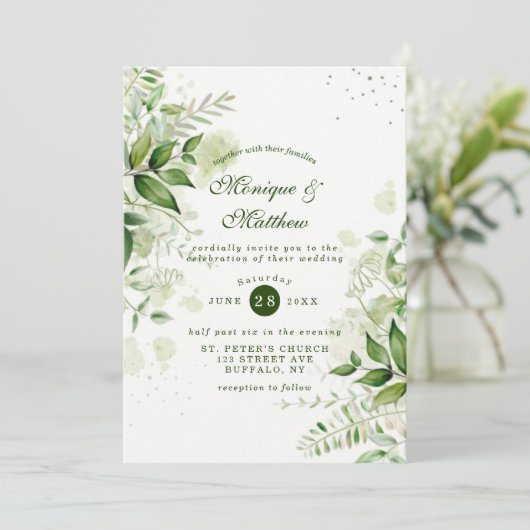 Invitation Vignoble rustique Mariage blanc (Debout devant)