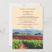 Invitation Vignoble rustique Mariage couleur vin (Devant)