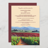 Invitation Vignoble rustique Mariage couleur vin (Devant / Derrière)