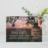 Invitation Vignoble rustique Vin Baril Baby shower (Debout devant)