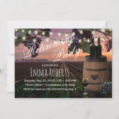 Invitation Vignoble rustique Vin Baril Retraite (Devant)