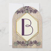 Invitation Vignoble Vintage Art nouveau Mariage Barne Bois (Dos)