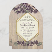 Invitation Vignoble Vintage Art nouveau Mariage Barne Bois (Devant / Derrière)