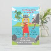 Invitation Viking Girl avec dragon fête d'anniversaire (Debout devant)