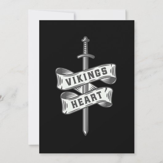 Invitation Viking Heart Ax Sword Norse Mythologie Valhalla Gi (Devant)