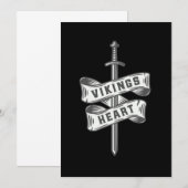 Invitation Viking Heart Ax Sword Norse Mythologie Valhalla Gi (Devant / Derrière)