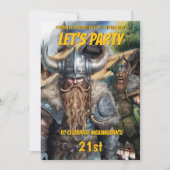 Invitation Viking médiéval norse guerriers imaginaire anniver (Devant)