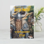 Invitation Viking médiéval norse guerriers imaginaire anniver (Debout devant)