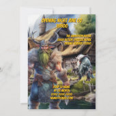 Invitation Viking médiéval norse guerriers imaginaire anniver (Dos)