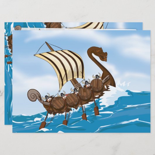 Invitation Viking Ship (Devant / Derrière)