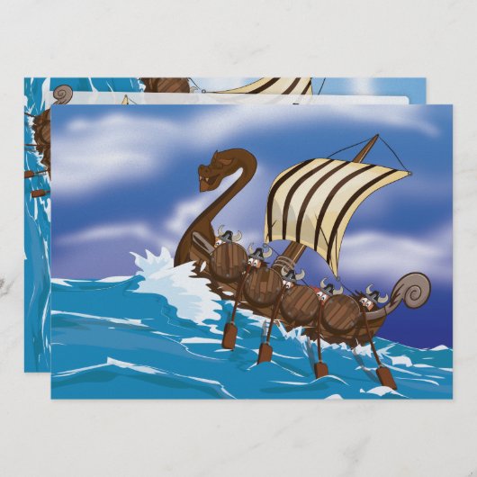 Invitation Viking Ship (Devant / Derrière)