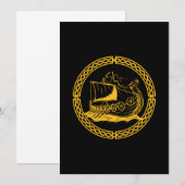 Invitation Viking Ship Guerrier Valhalla Norse Mythologie Cad (Devant / Derrière)