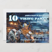 Invitation Viking Warrior Birthday boys fantasy theme (Devant)