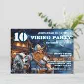 Invitation Viking Warrior Birthday boys fantasy theme (Debout devant)