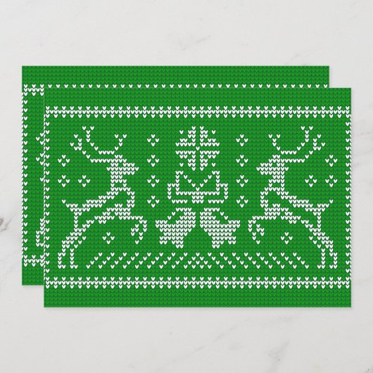 Invitation Vilain chandail sonneries cloches cerfs de Noël ve (Devant / Derrière)
