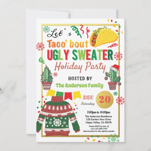 Invitation Vilain fête de Noël (Devant)